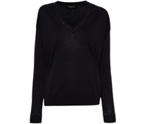 sequin-detailed fine-knit Pullover