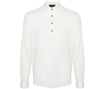 long-sleeve cotton Henley shirt