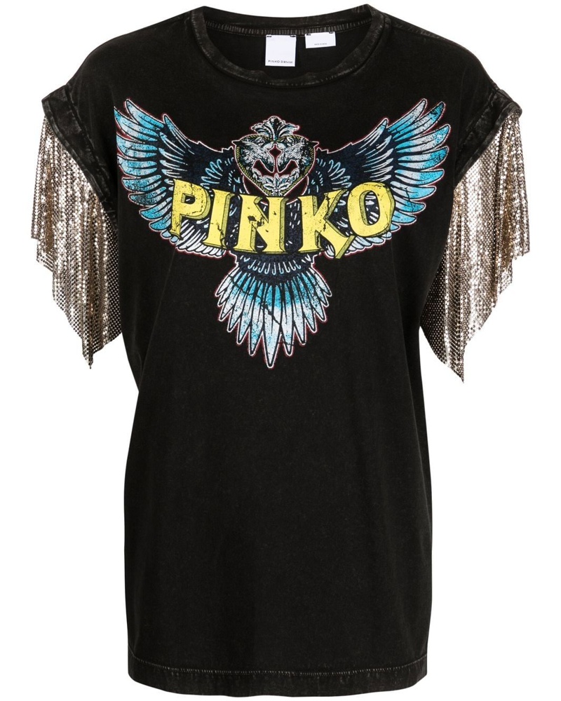 Pinko Damen T-Shirt mit Logo-Print