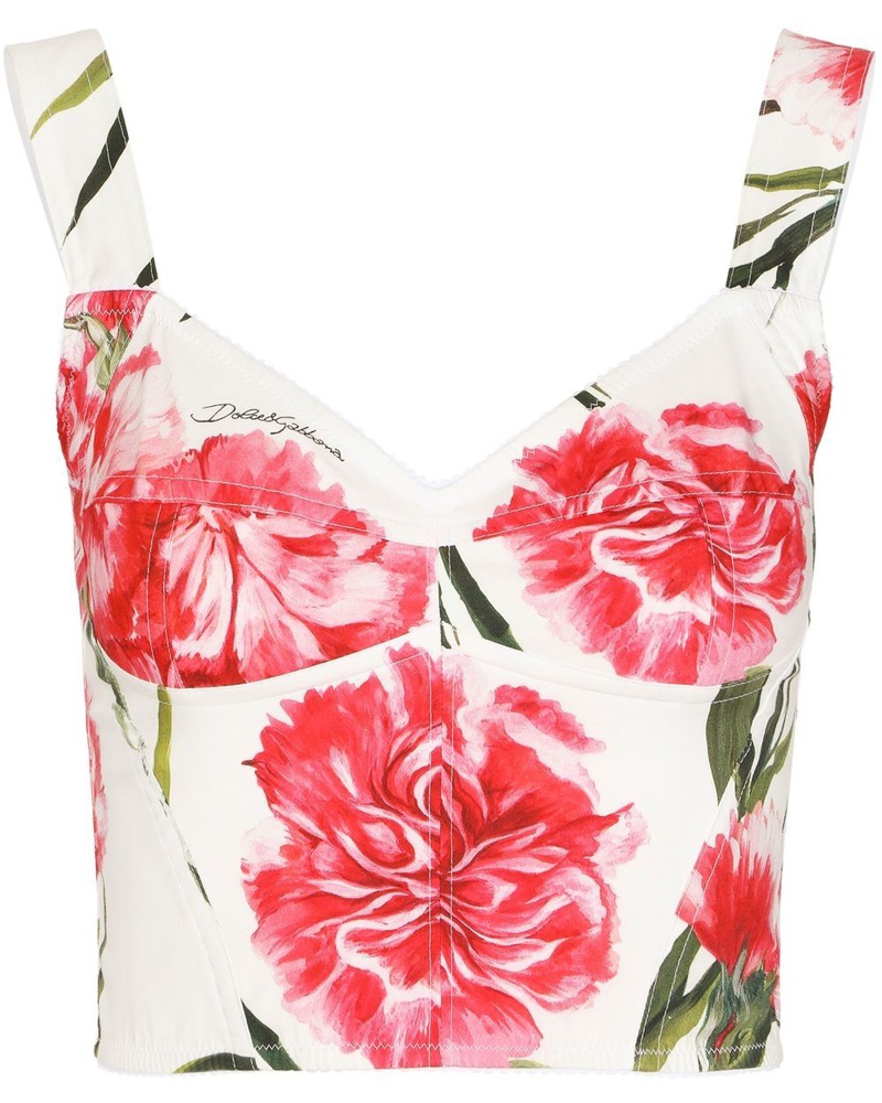 Dolce & Gabbana Damen Top mit Blumen-Print