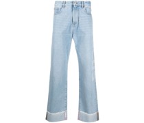 Straight-Leg-Jeans mit Logo-Patch