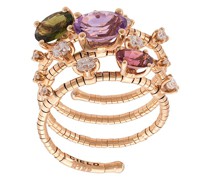 18kt Rotgoldring mit Diamanten