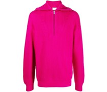 Gerippter Pullover mit Reißverschluss