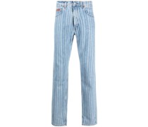 Gestreifte Straight-Leg-Jeans