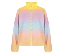 gradient-effect faux-fur jacket