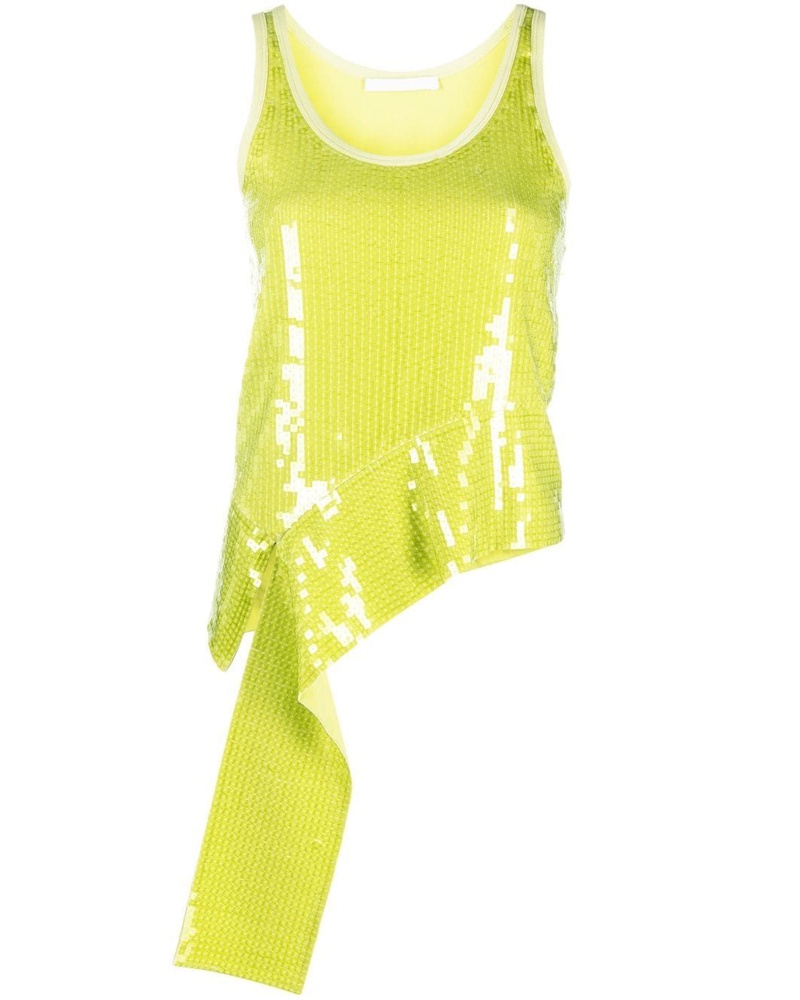 Helmut Lang Damen Paillettentop mit Rüschendetail
