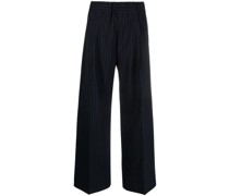 Weite Bundfaltenhose mit Nadelstreifen