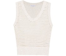 sequin-embellished open-knit top