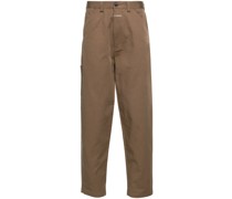tapered-leg twill trousers