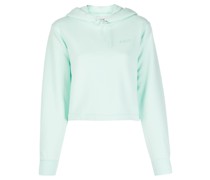 Cropped-Kapuzenpullover mit Kordelzug