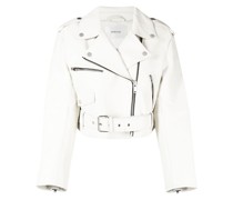 Cropped-Jacke aus Leder