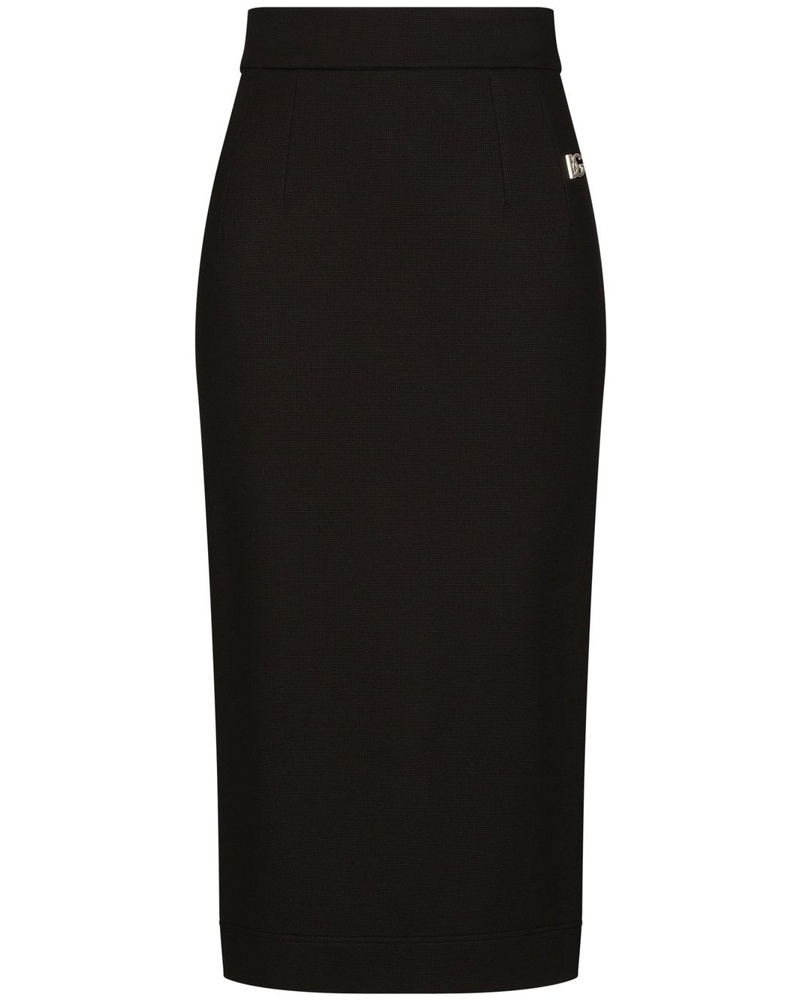 Dolce & Gabbana Damen Rock mit Logo-Schild