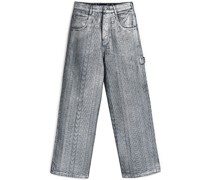 Oversized-Jeans mit Monogramm