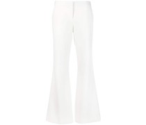 high-waisted flared trousers