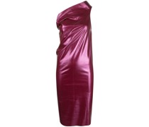gathered one-shoulder dress