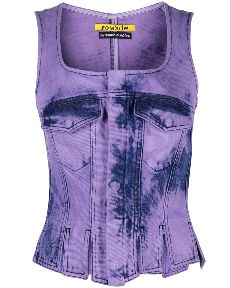Marques ' Almeida Damen Korsett mit Batikmuster