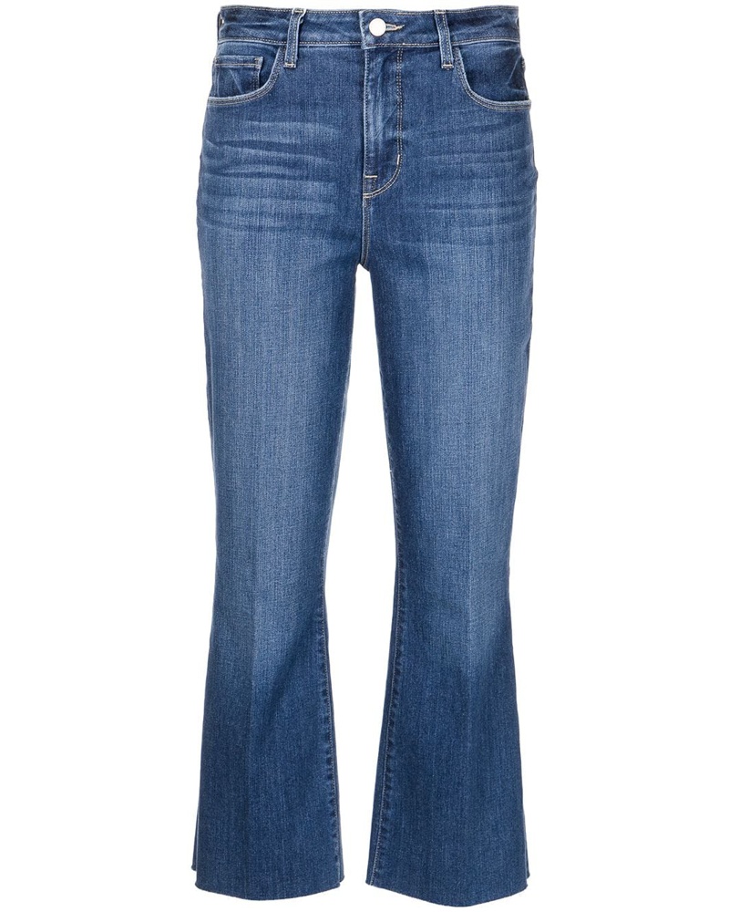 L'Agence Damen Ausgestellte Kendra Cropped-Jeans