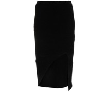 Asymmetrischer Rock aus geripptem Jersey