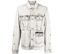 Jeansjacke mit Bleach-Effekt