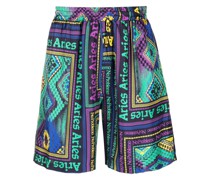 Shorts aus Seide mit Print