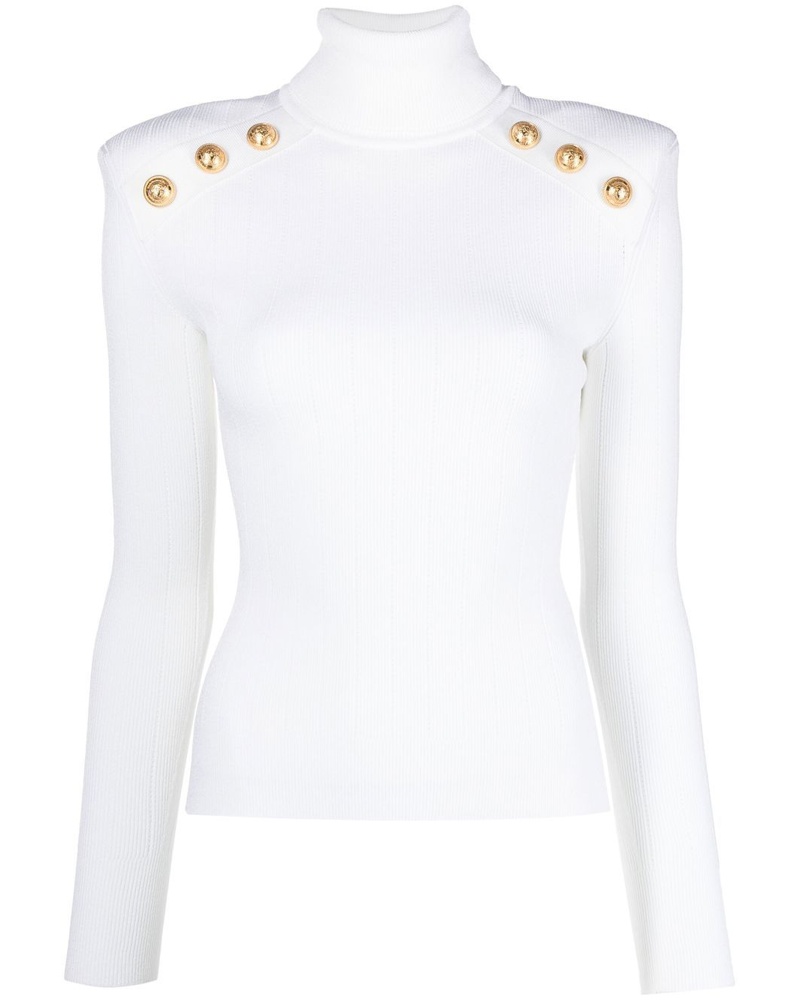 Balmain Damen Gerippter Pullover