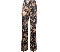 Satinhose mit abstraktem Print