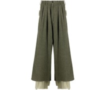 Cropped-Hose mit weitem Bein