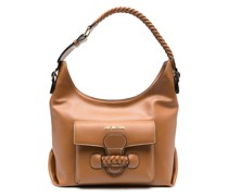 Schultertasche mit Logo-Schild