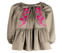 Bluse mit Blumenapplikation