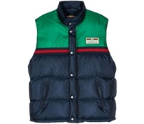 logo-patch panelled padded gilet