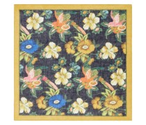 Leinen-Seiden-Schal mit Blumen-Print