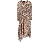Asymmetrisches Kleid mit Leoparden-Print