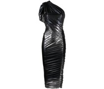 Drapiertes One-Shoulder-Midikleid
