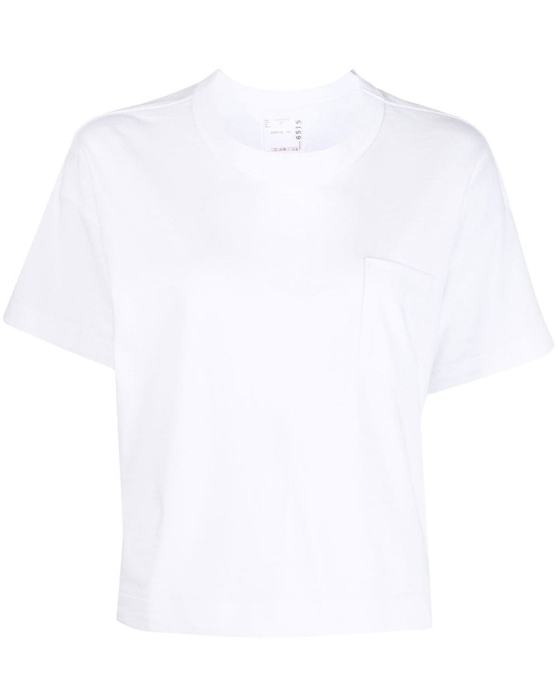 Sacai Damen T-Shirt mit Brusttasche