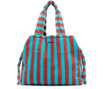 Gestreifte Strandtasche aus Frottee