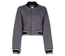 Cropped-Bomberjacke mit Logo-Patch