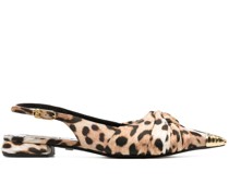 Slingback-Ballerinas mit Leoparden-Print