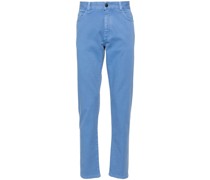 garment-dyed slim-cut jeans