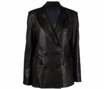 Doppelreihiger Lederblazer