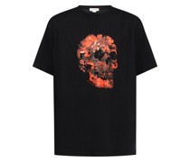 Wax Flower Skull cotton T-shirt