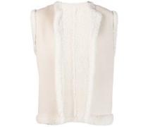 shearling-edge leather gilet