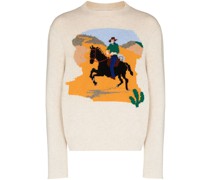 Intarsien-Pullover mit Cowboy