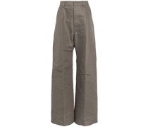 pressed-crease cotton wide-leg trousers