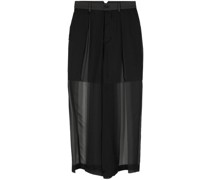 sheer-panel wool cropped trousers