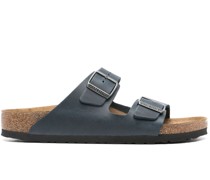 logo-debossed leather sandals