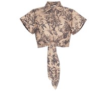 Cropped-Hemd mit Blumen-Print