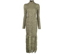 Geripptes Maxikleid mit Rollkragen