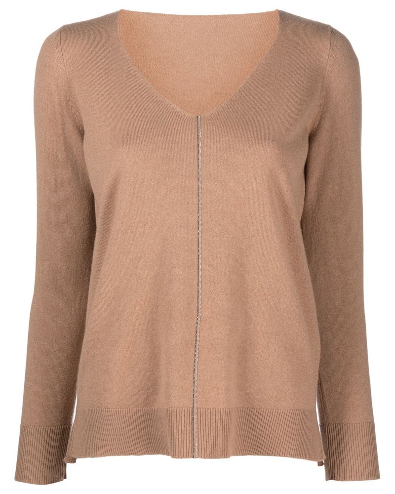 Le Tricot Perugia Damen Pullover mit V-Ausschnitt