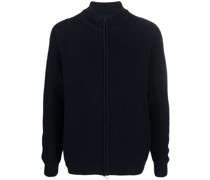Gerippter Cardigan mit Reißverschluss