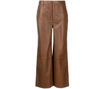 Wide-Leg-Hose aus Leder